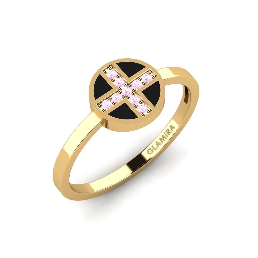 Or Jaune 14k Saphir Rose Bague Lalla