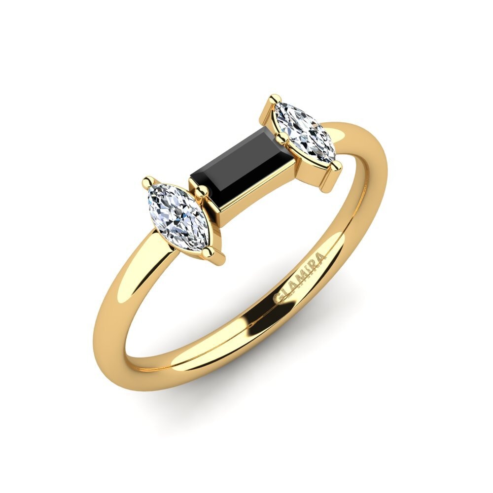 18k Oro Amarillo Anillo de compromiso Laxmi
