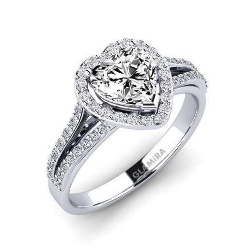 Ring Lovelace 585 White Gold & Moissanite & Diamond & Swarovski Crystal