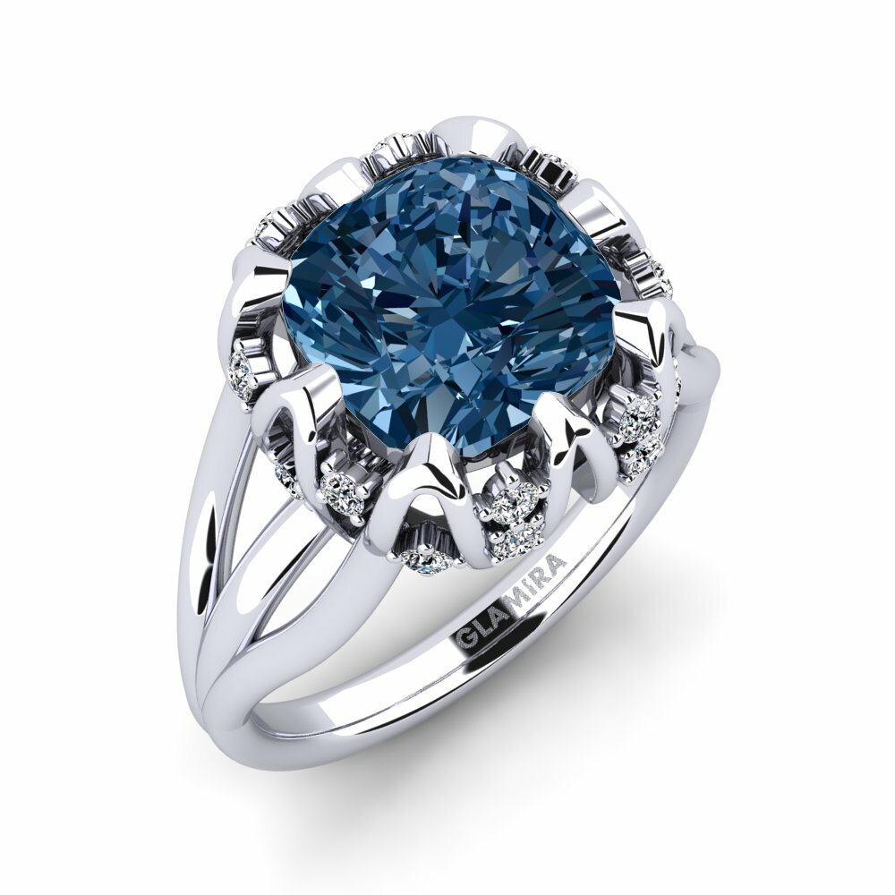 950 Platinum Blue Diamond Ring Rabin