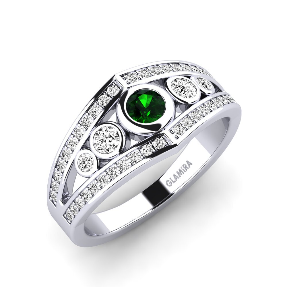Turmalina verde Anillo de compromiso Ratee