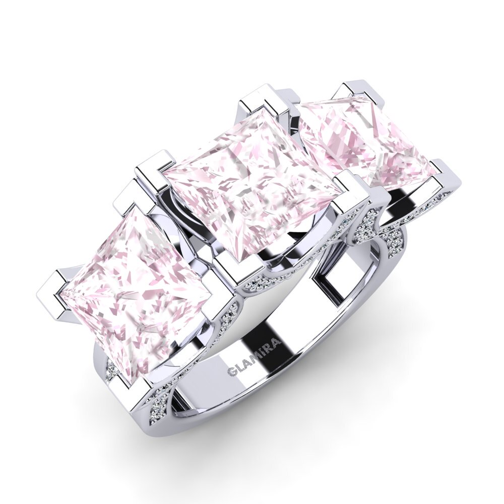 Argent Blanc Kunzite Bague de fiançailles Rebel