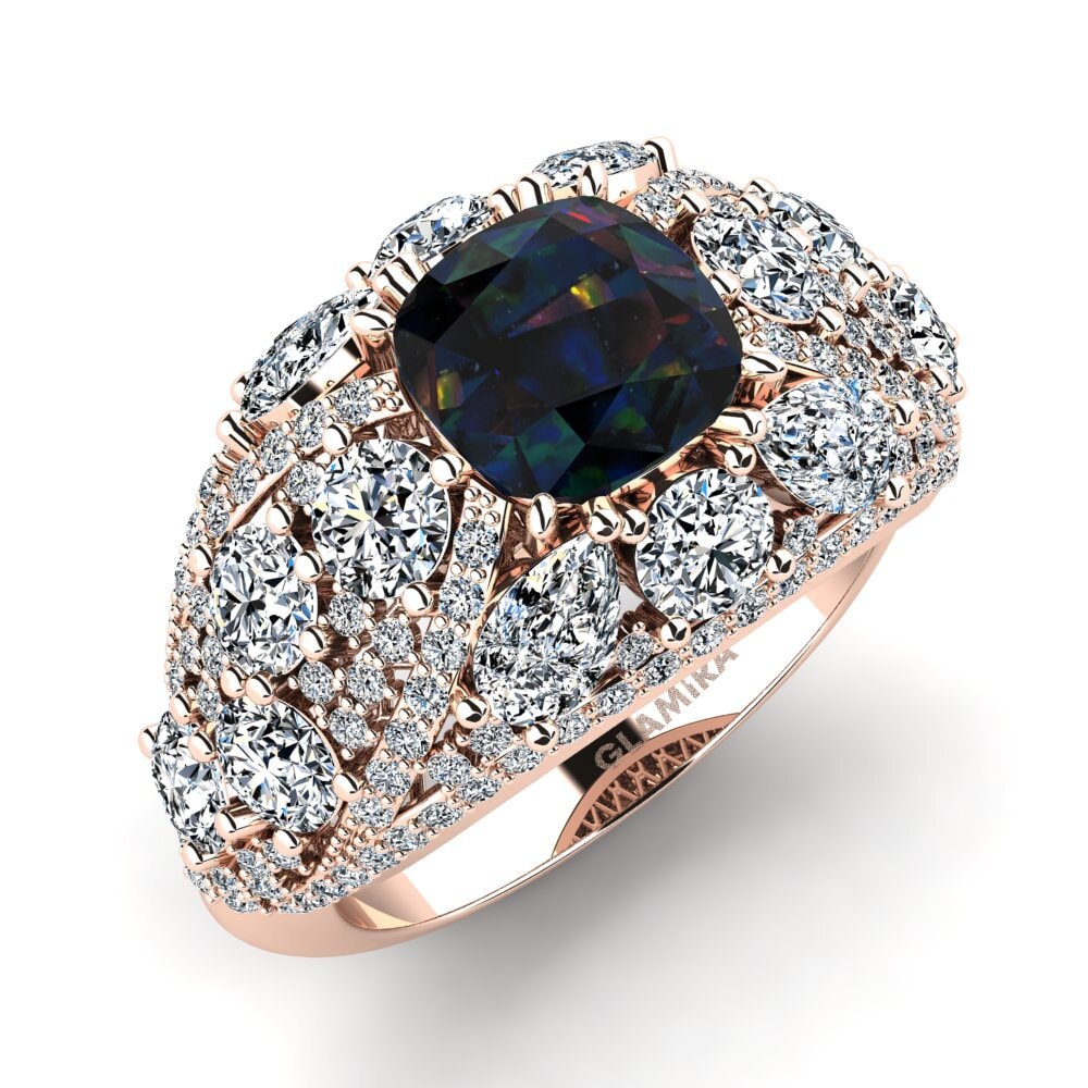 Black Opal Engagement Ring Sanborn