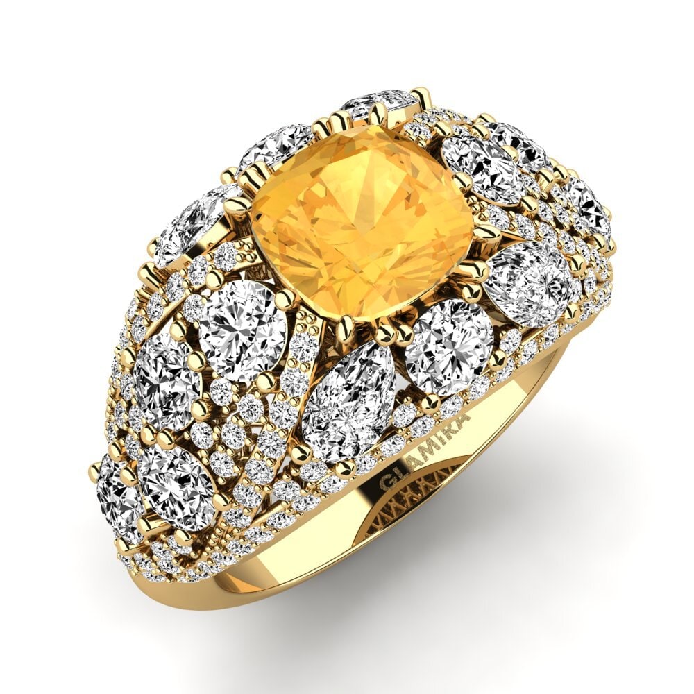 18k Oro Amarillo Citrino Anillo de compromiso Sanborn