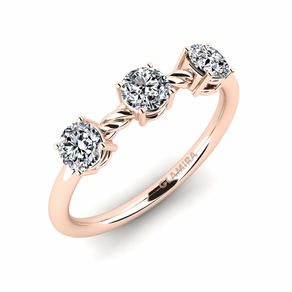 3 & 5 Stones Engagement Rings Sheba 585 Rose Gold Swarovski Crystal