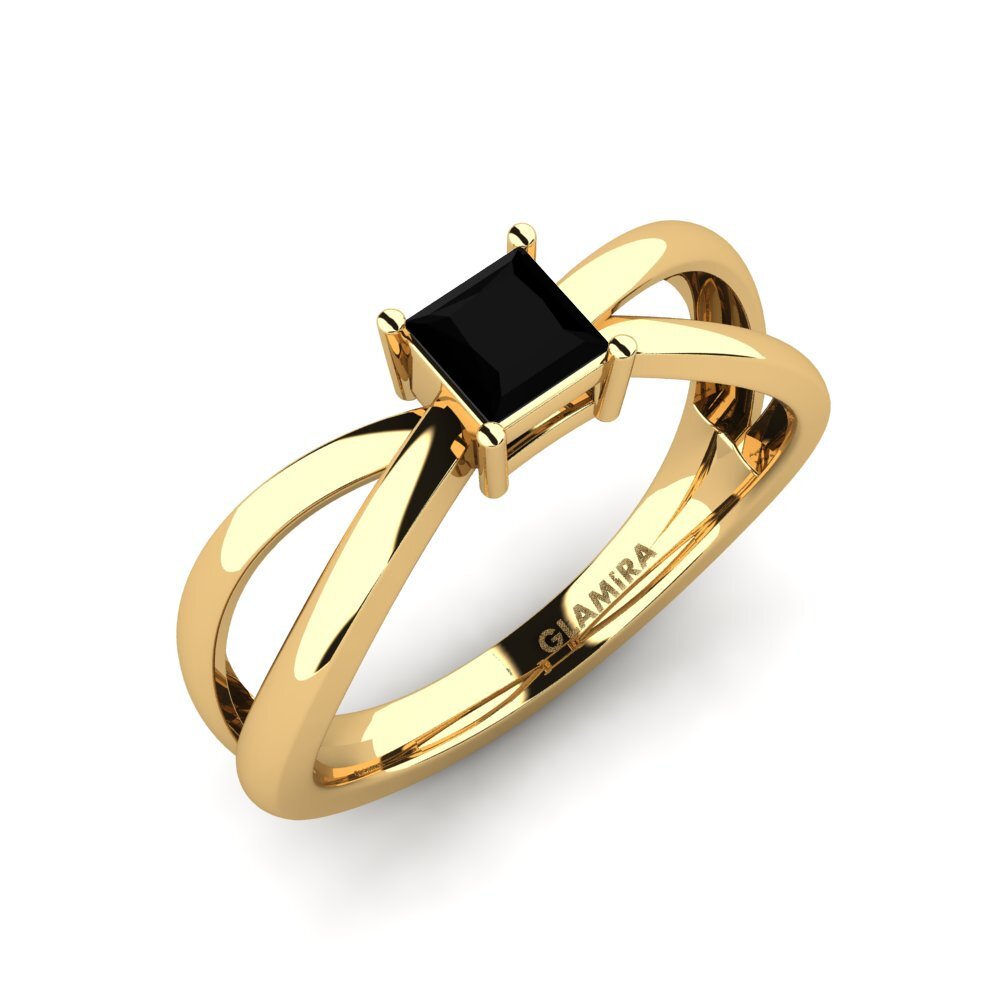 Umbreon Rings Buy 0.4 Carat Princess cut Black Diamond 14ct Yellow Gold Engagement ...