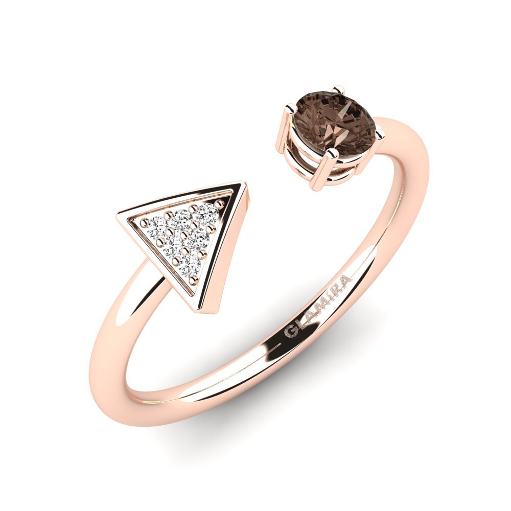 14k Rose Gold Smoky Quartz Ring Veloz
