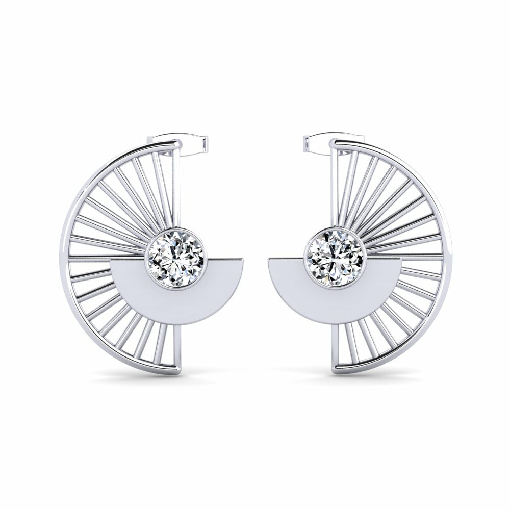 White crystal hotsell earrings