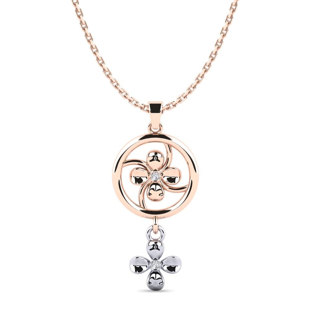 9k Oro Rosa & Blanco Diamante Colgante de Mujer Ayaka