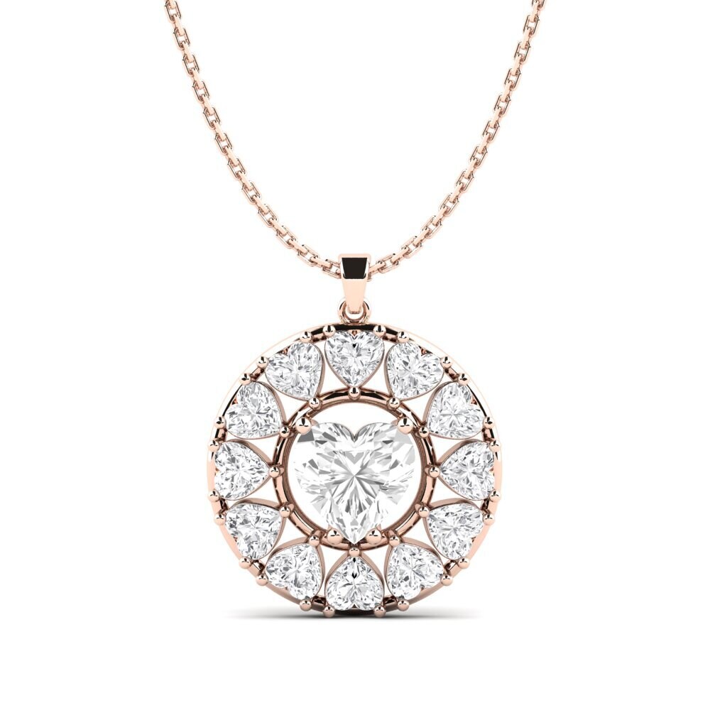 Trái Tim Đá Sapphire Trắng Mặt dây chuyền nữ Medellin