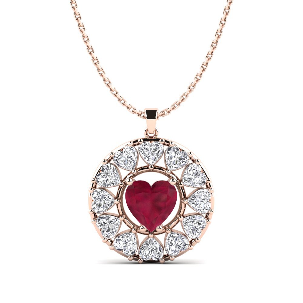 Trái Tim Đá Ruby / Hồng Ngọc Mặt dây chuyền nữ Medellin