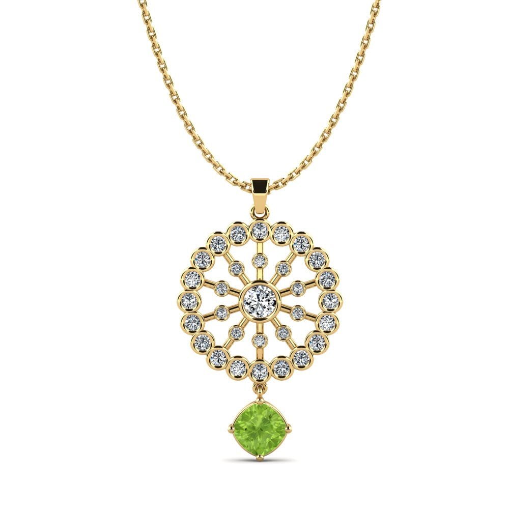 Cushion Peridot Women's Pendant Mindeulle