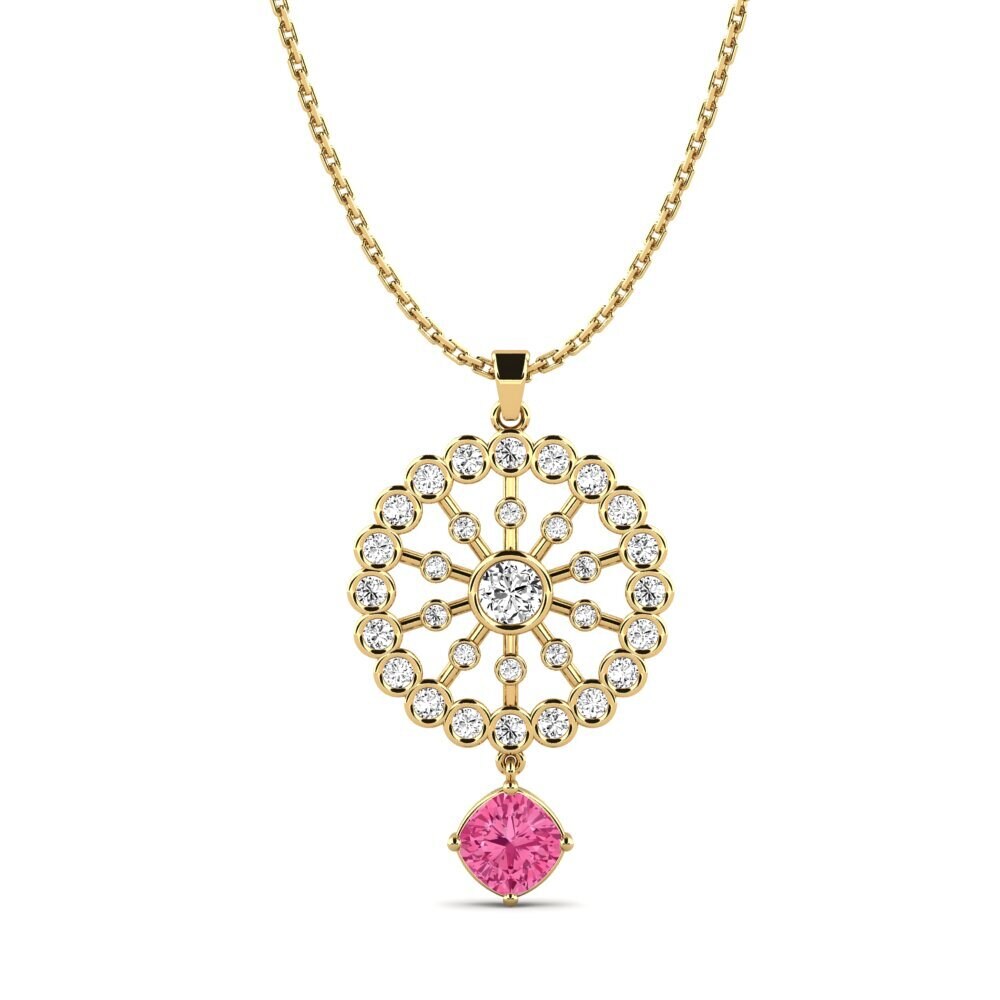 Cushion Pink Tourmaline Women's Pendant Mindeulle