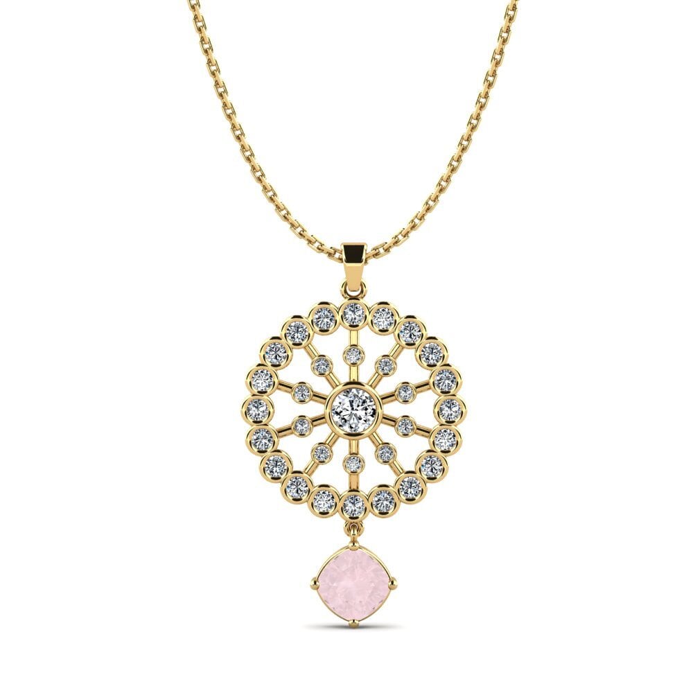 Cushion Rose Quartz Women's Pendant Mindeulle