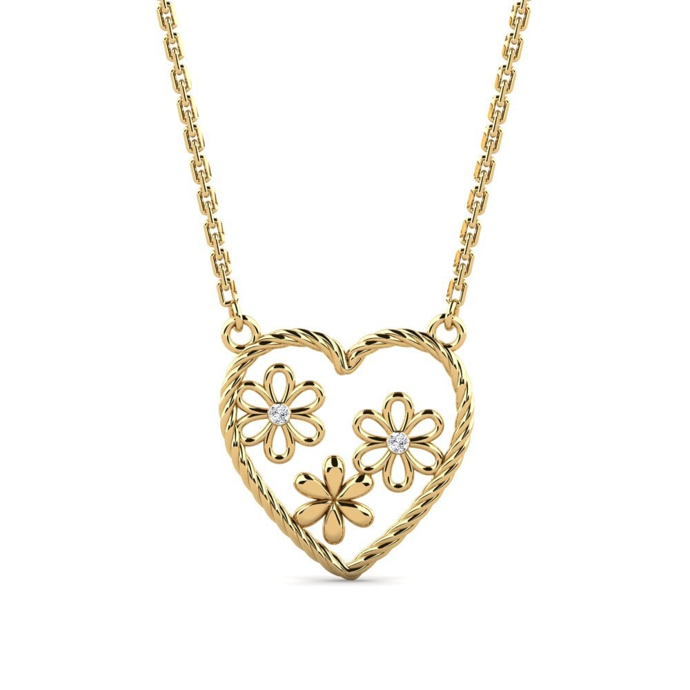 18k Oro Amarillo Diamante Collar de Mujer Sera