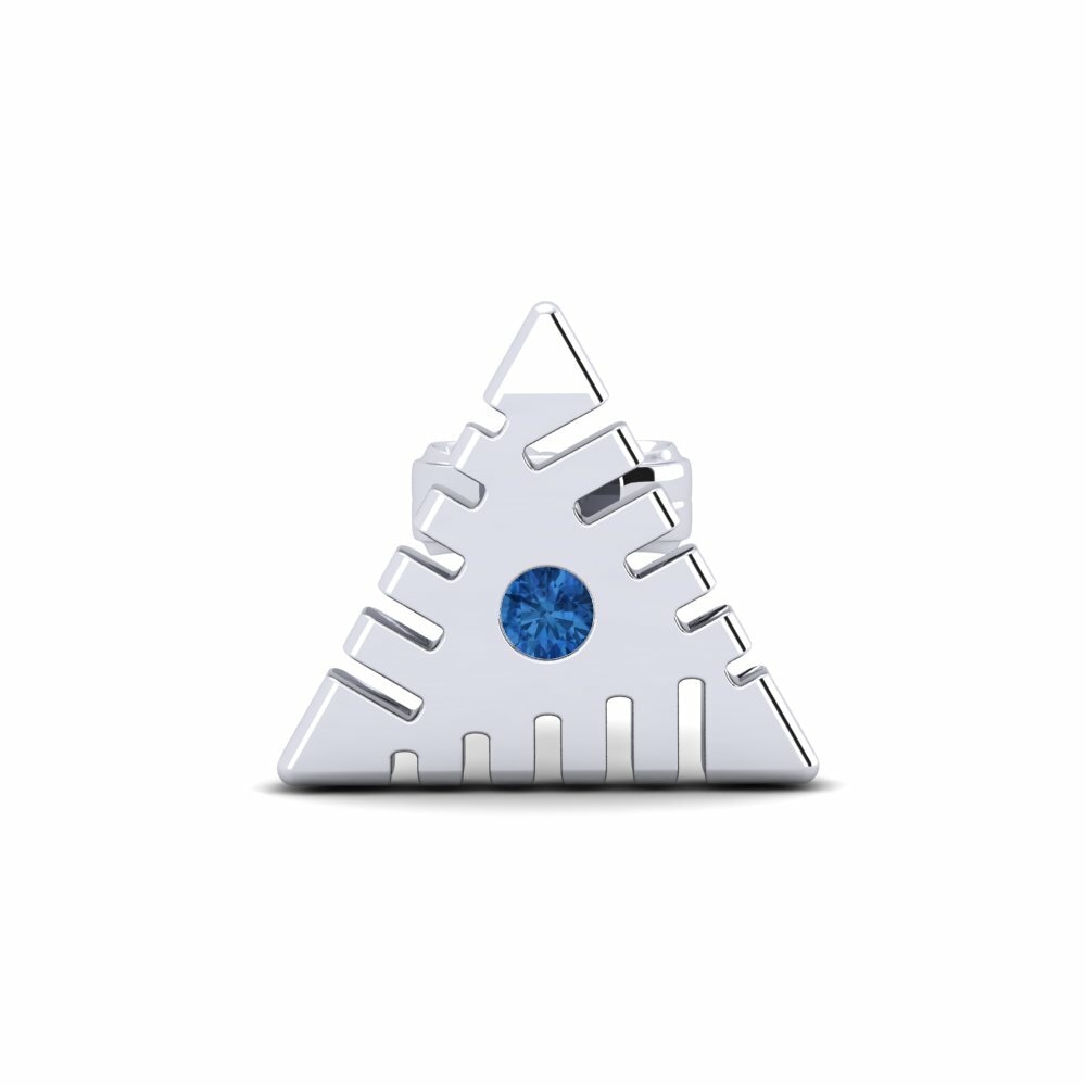 Zircone Blu Scuro Orecchino da uomo Foongus