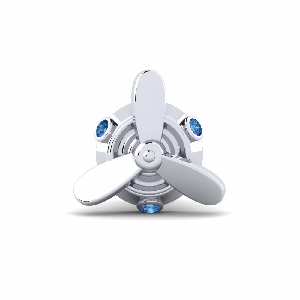 Zircone Blu Scuro Orecchino da uomo Mothim