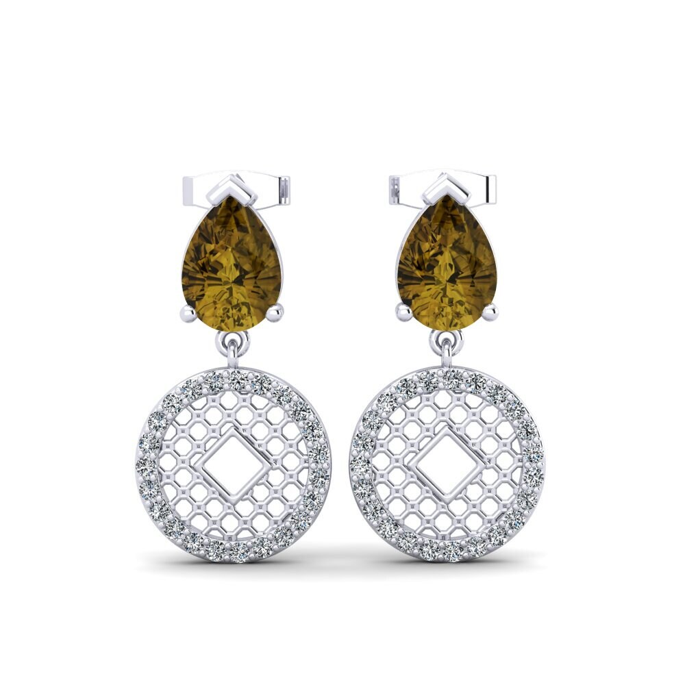 Pear Brown Zircon Women's Earring Milosh