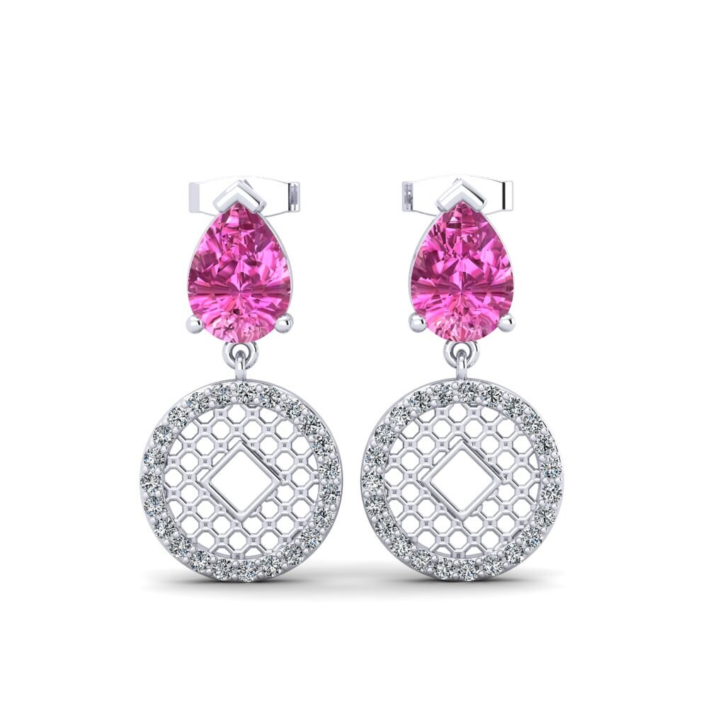 Pink Topaz Women's Earring Milosh