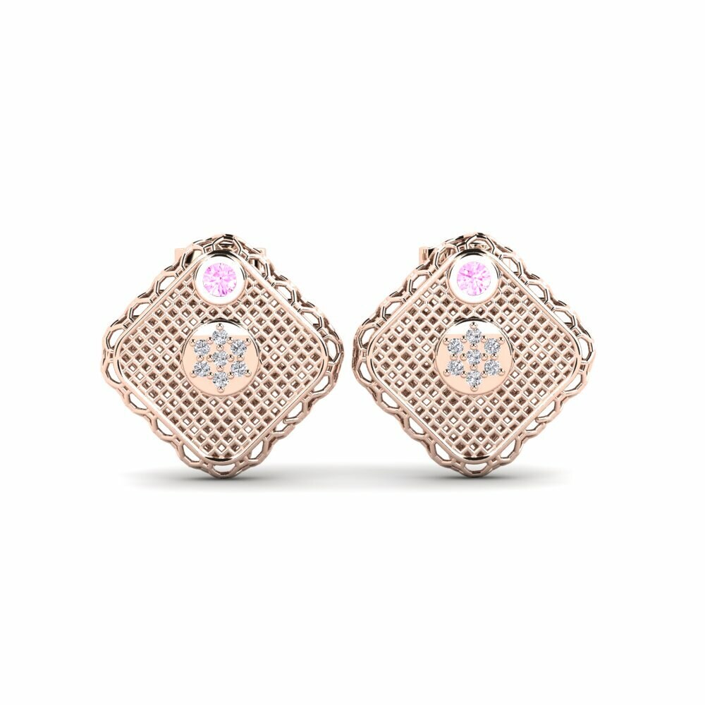 Roze Saffier Dames Oorbellen Ratley