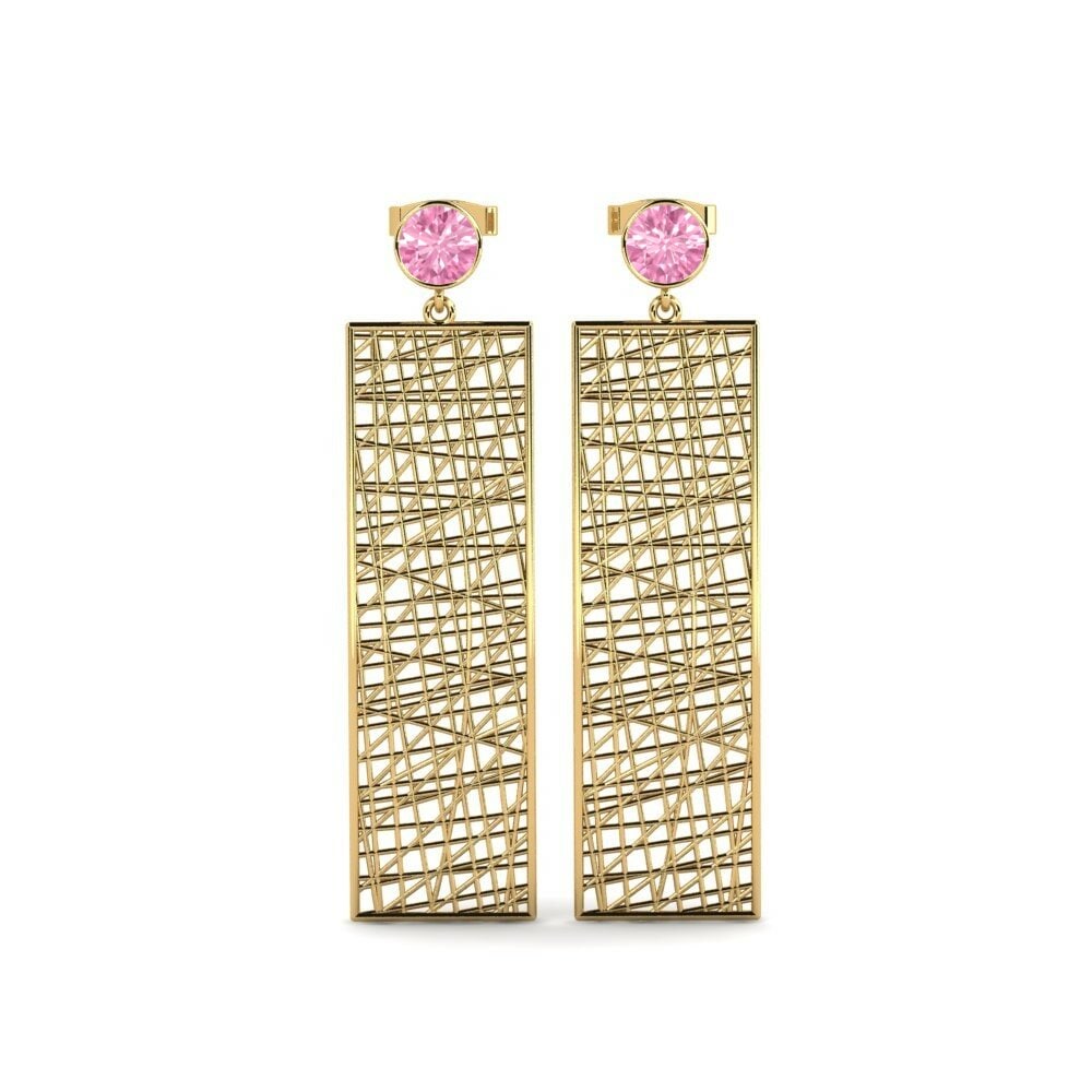 Roze Saffier Dames Oorbellen Viggo