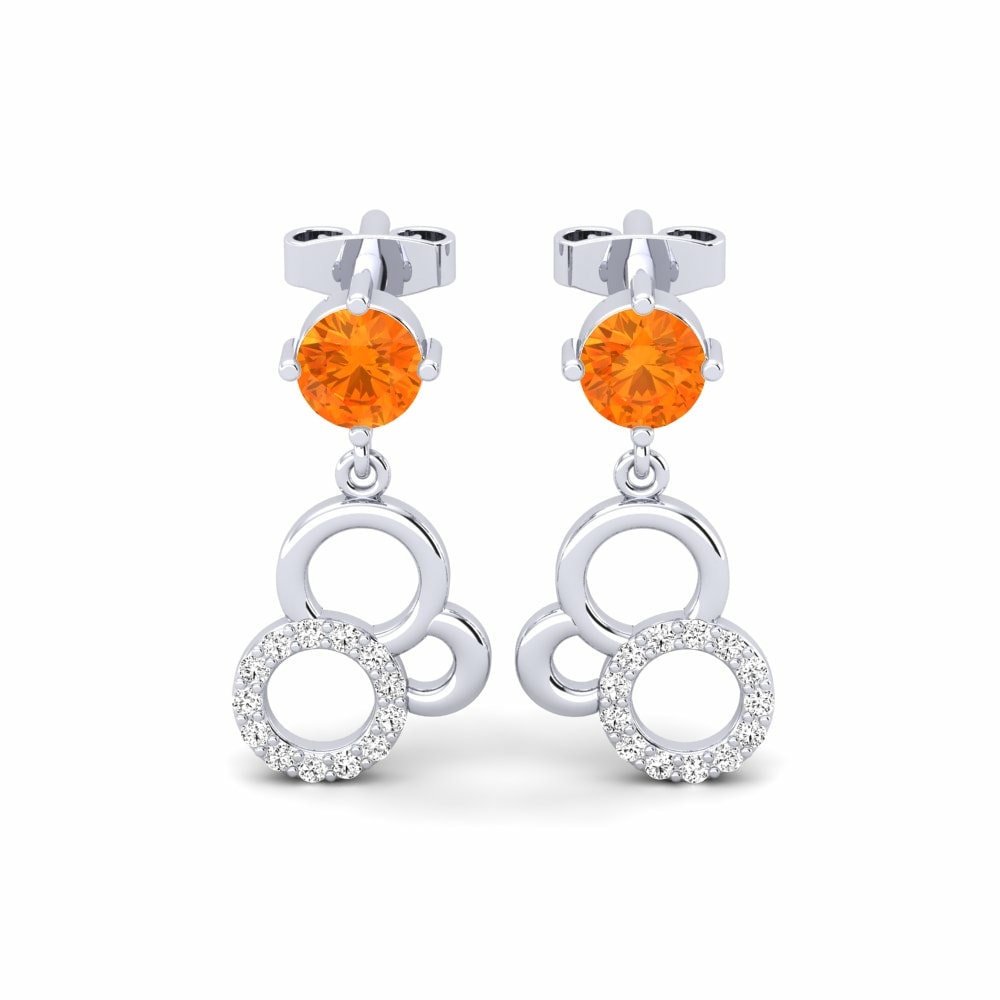 Orange Sapphire Women's Earring Amadeo
