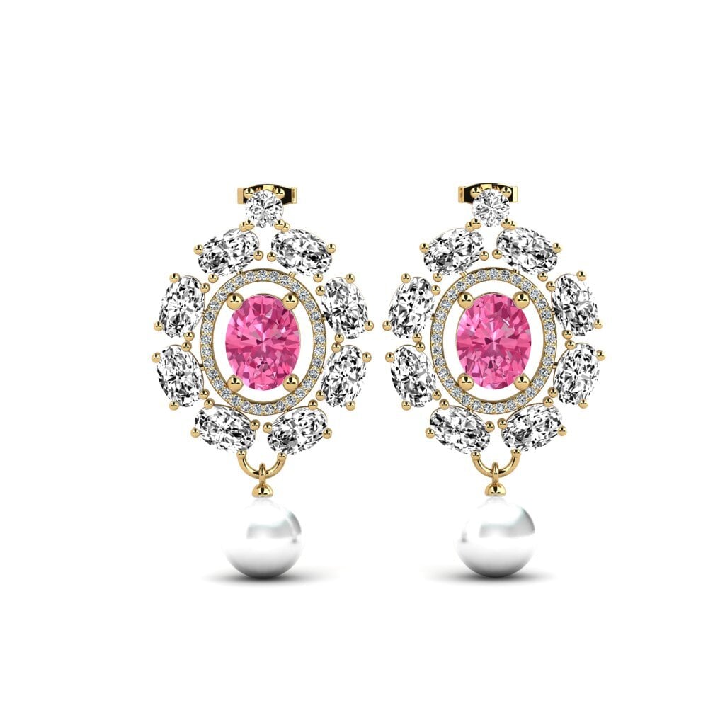 Gelbgold 375 Rosa Turmalin Damen ohrring Dawika