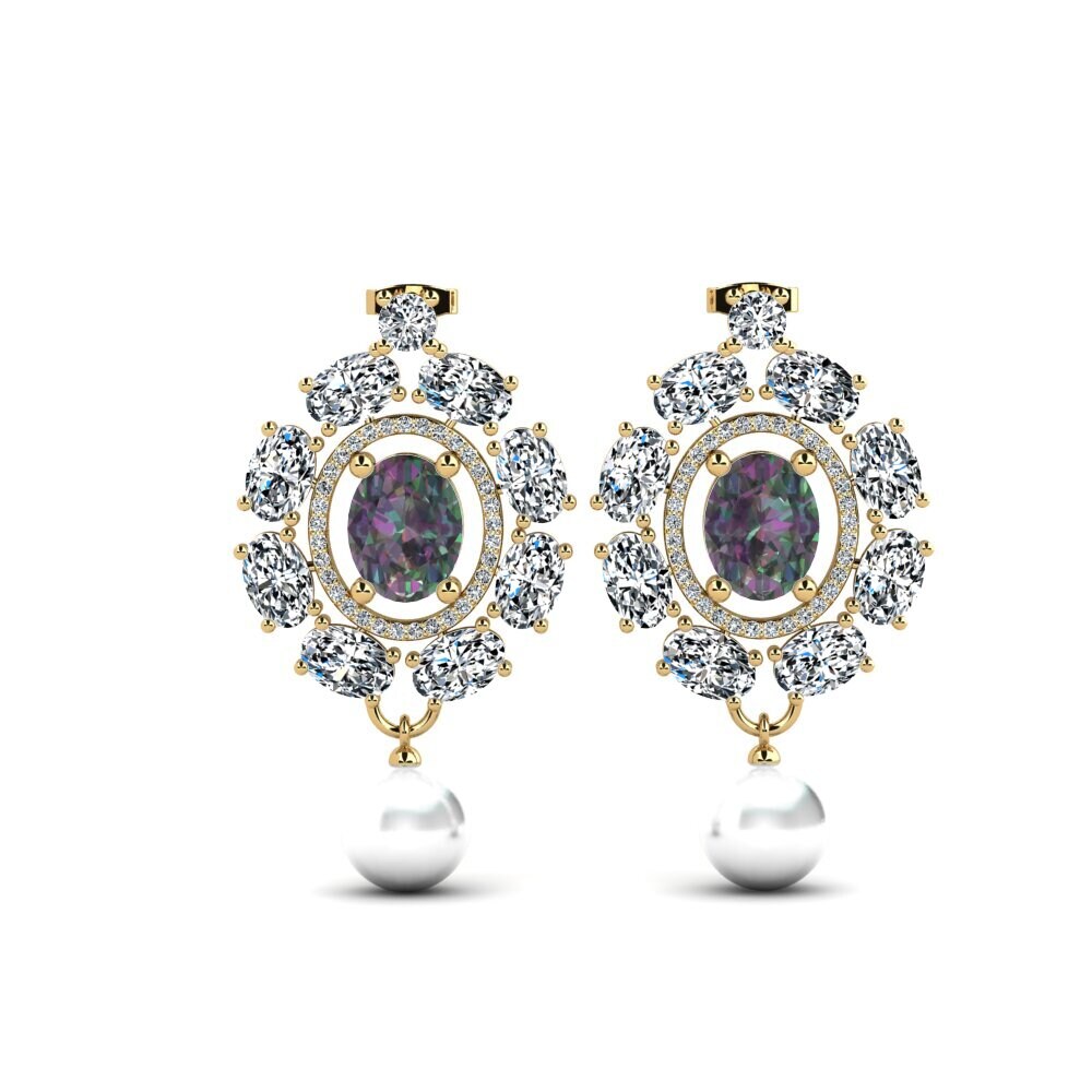 14ct Yellow Gold Mystic Topaz Women's Earring Dawika