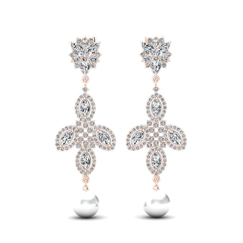 Rotgold 585 Marquise Damen ohrring Gaelicci
