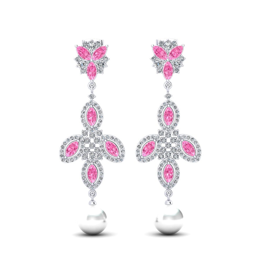 Marquise Rosa Saphir Damen ohrring Gaelicci