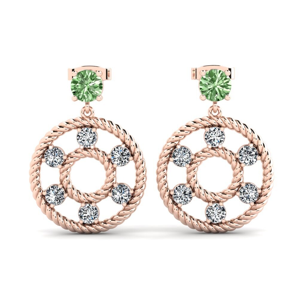 Buy Carat Round cut 14k Rose Gold Green Diamond Women's