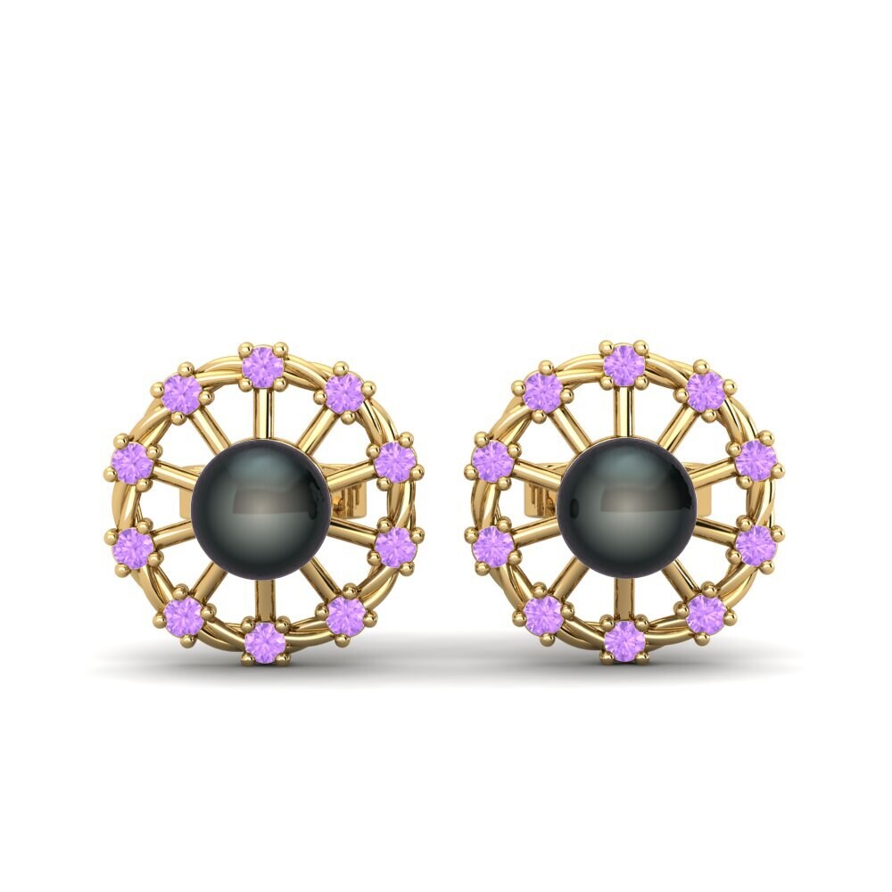 Gelbgold 375 Amethyst Damen ohrring Kurland