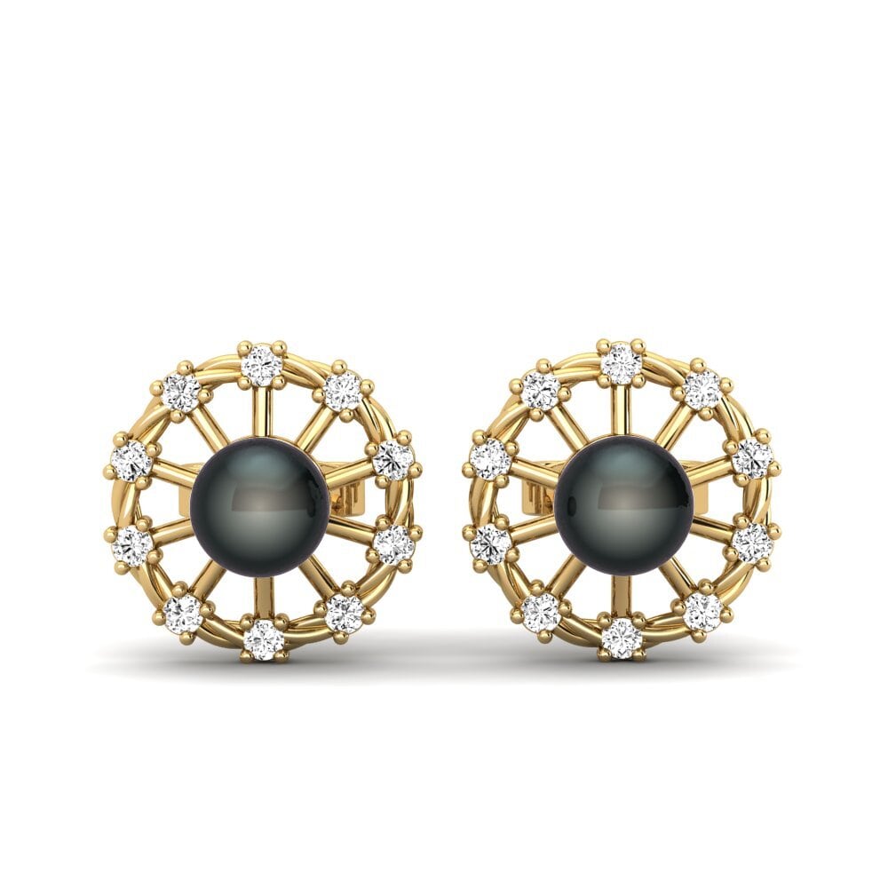 Gelbgold 375 Moissanit Damen ohrring Kurland