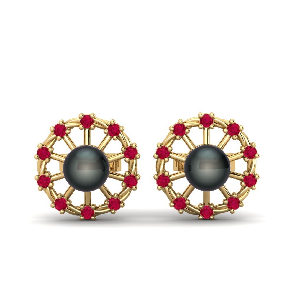 Gelbgold 375 Rubin Damen ohrring Kurland