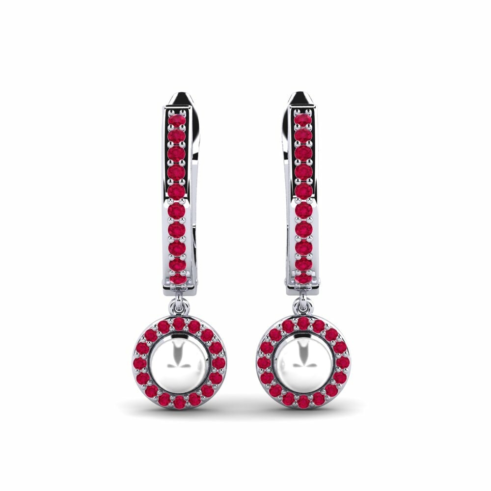 Boucle d'oreille femme Pamira Rubis