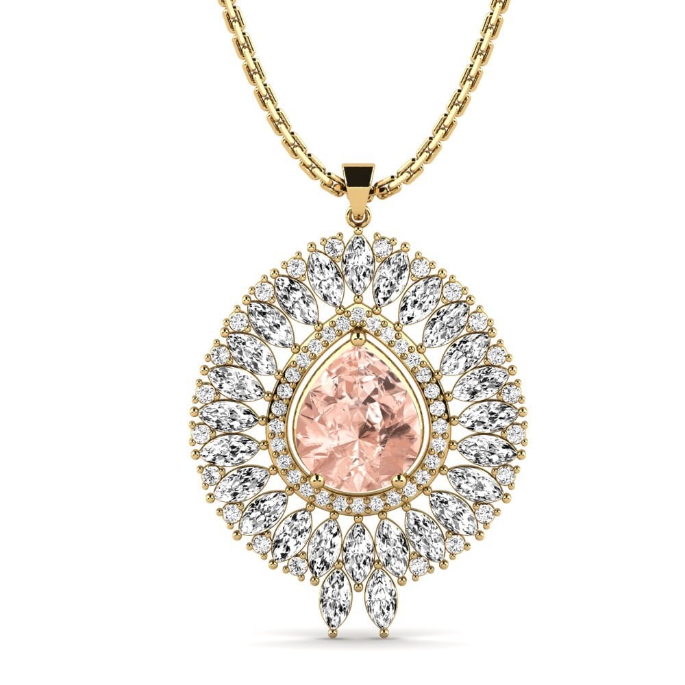 18k Oro Amarillo Morganita Colgante de Mujer Charest