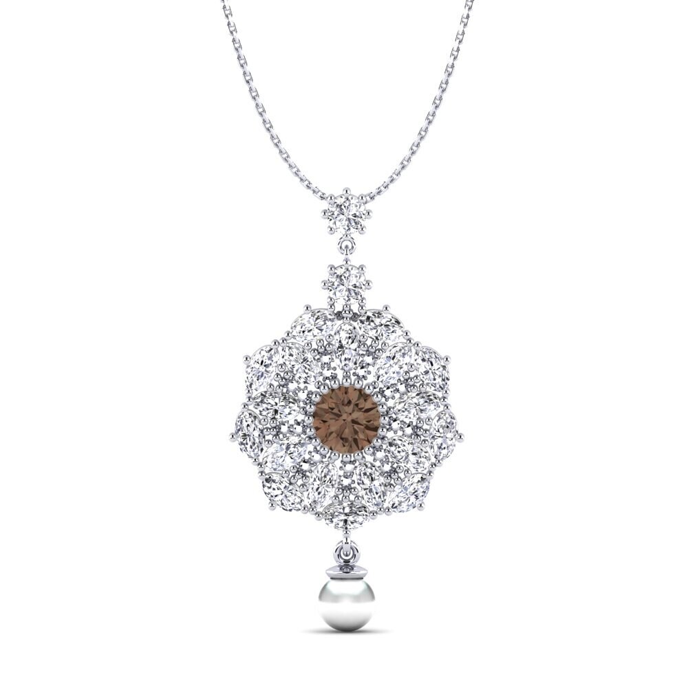 950 Platinum Smoky Quartz Women's Pendant Donnamaria