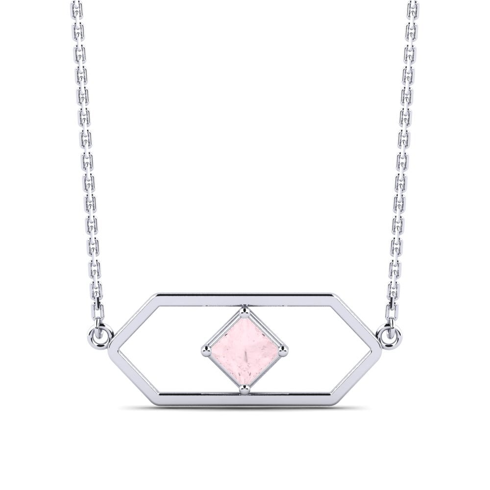 Plata 925 Cuarzo rosa Collar de Mujer Jaipur