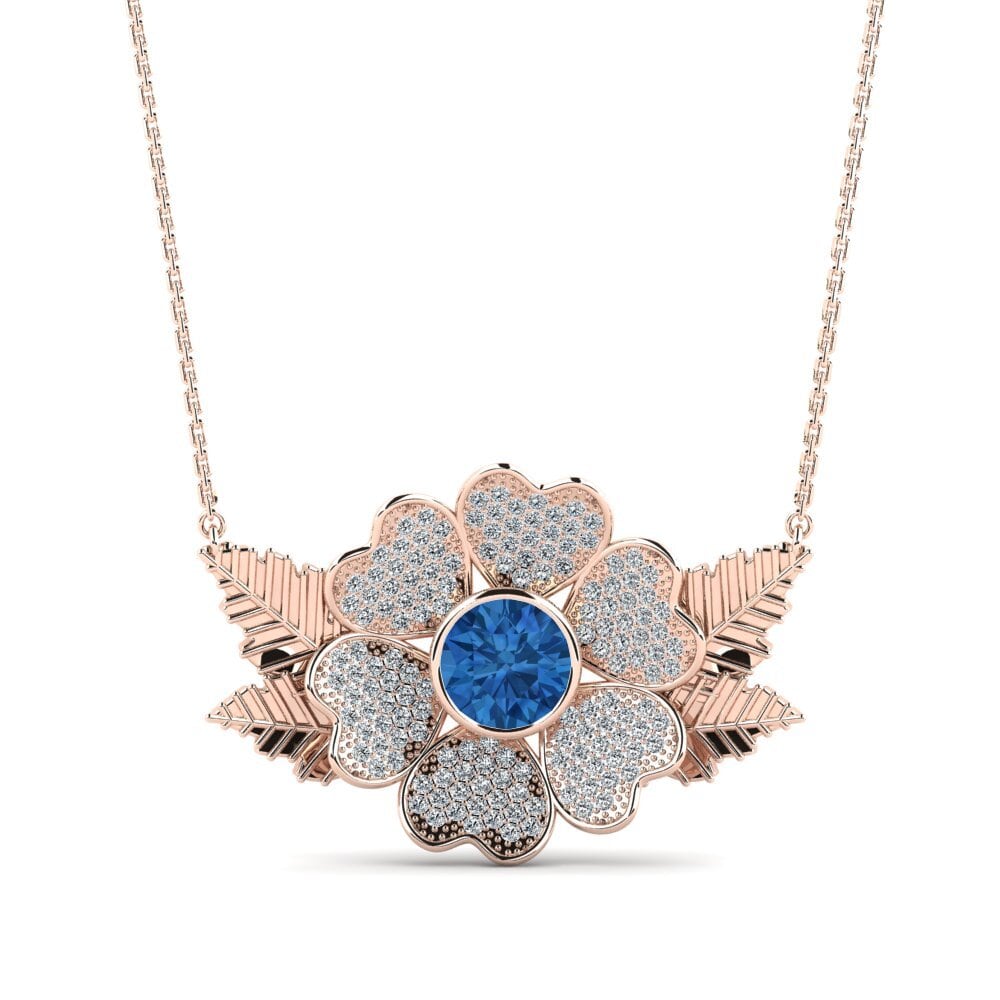 Circonita Azul Oscuro Collar de Mujer Jusine