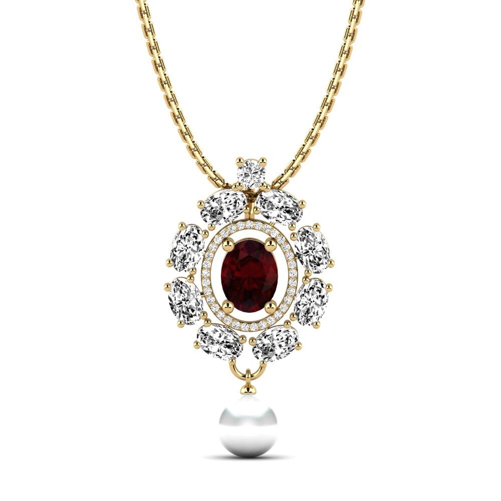 Gelbgold 750 Granat Damen anhänger Milyanna