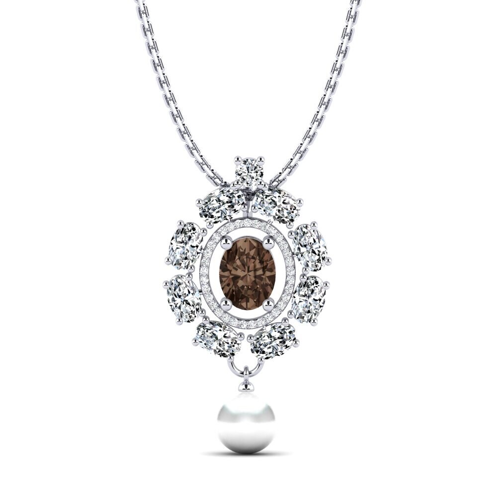 950 Platinum Smoky Quartz Women's Pendant Milyanna