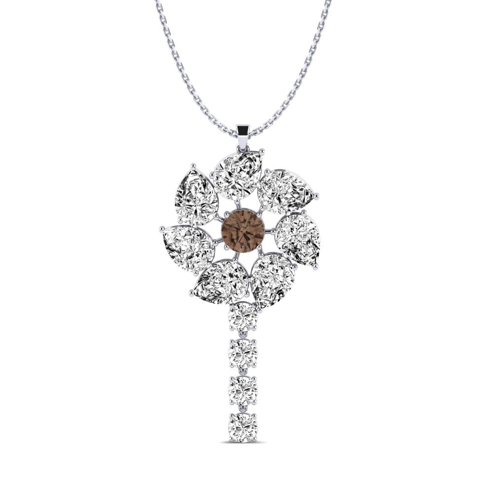 Plata 925 Cuarzo humo Colgante de Mujer Monty