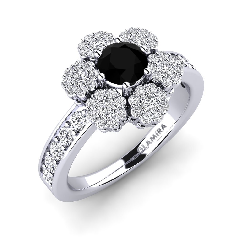 Black Diamond Engagement Ring Abalos