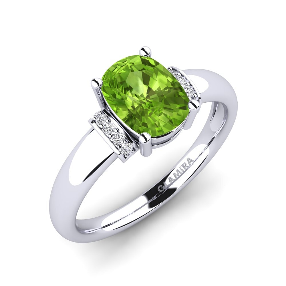 9ct White Gold Peridot Engagement Ring Aviana