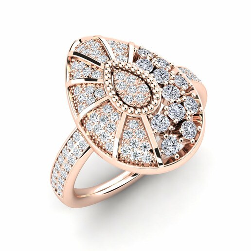 Anillo Bentler Oro Rosa 585 & Diamante & Cristal de Swarovski