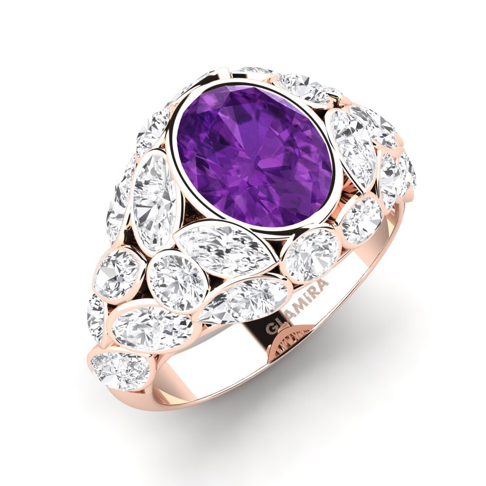 14k Rose Gold Amethyst Engagement Ring Beumer