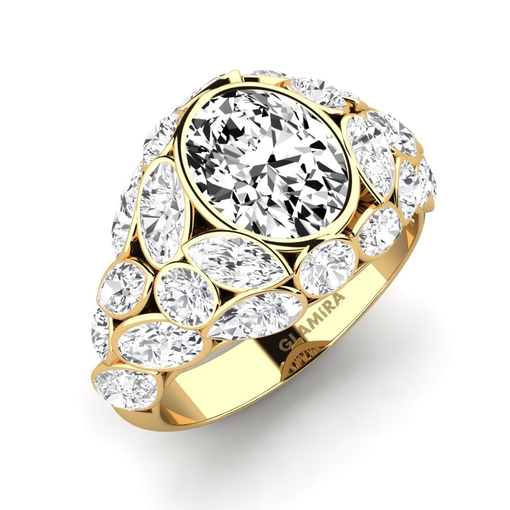 14k Oro Amarillo Anillo de compromiso Beumer