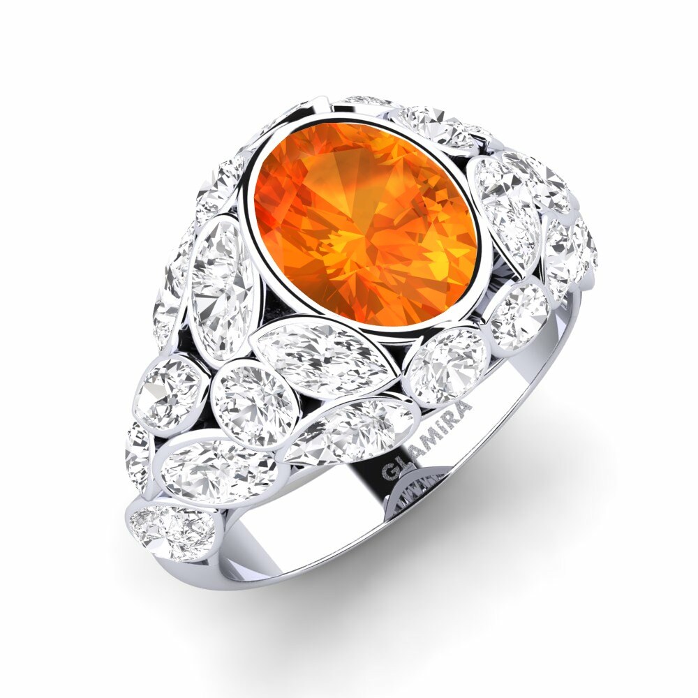 橙色藍寶石 訂婚戒指 Beumer