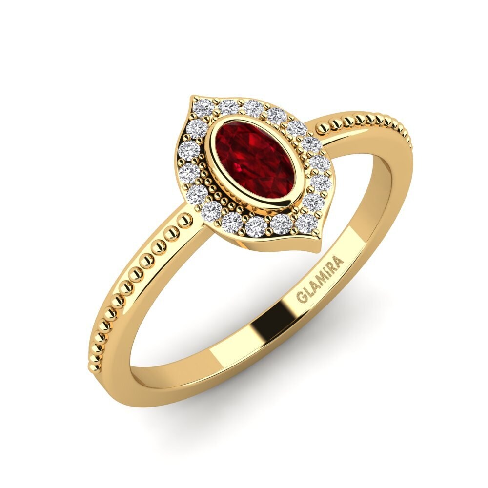 14ct Yellow Gold Ruby Engagement Ring Clinard