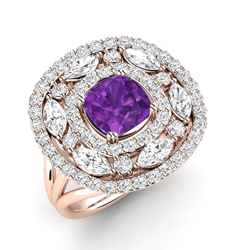 14k Rose Gold Amethyst Ring Dembis